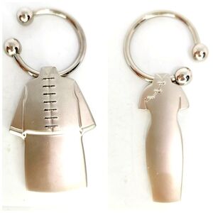 Shangrila Hotel Pair of Chinese Qi Pao Key Chain Heavy Silver Tone Keychain